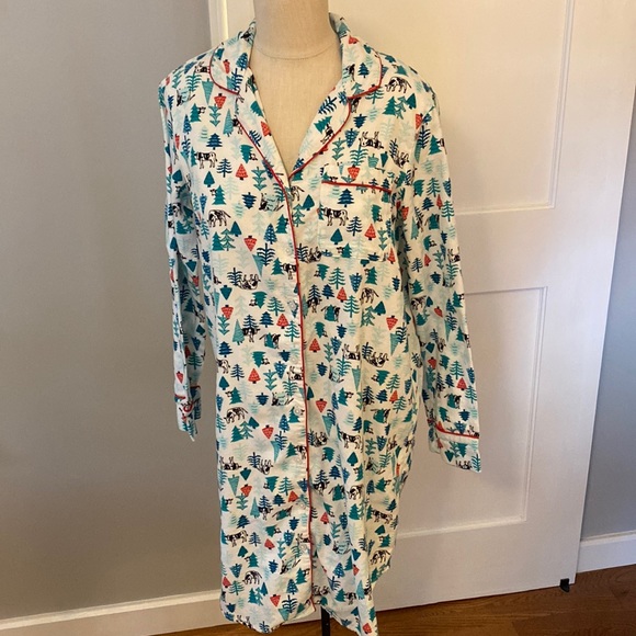 Lands' End Other - Lands End Cows & Pine Trees Cotton Flannel Night Shirt Size Small